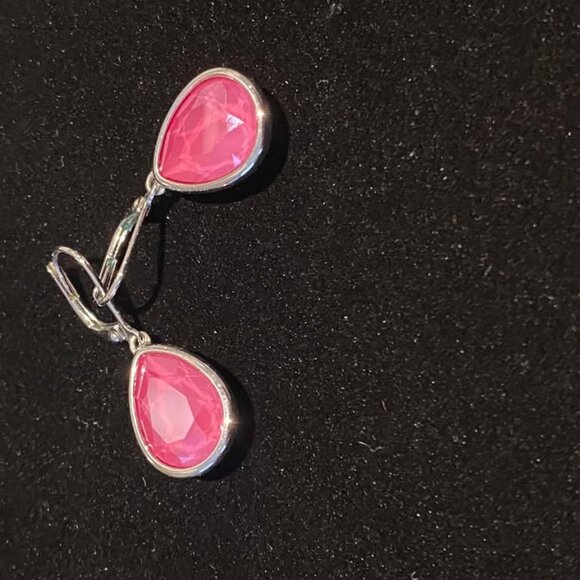 Touchstone Crystal Droplet Earrings in Peony - Picture 3 of 3